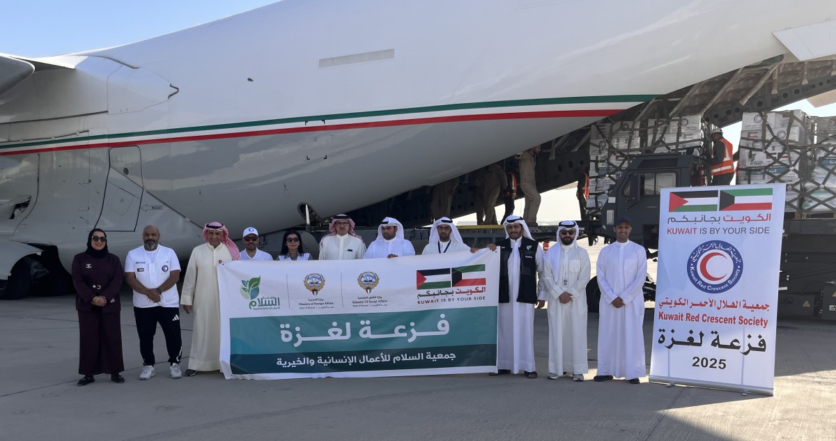 إقلاع-الطائرة-التاسعة-من-الجسر-الجوي-الكويتي-الثاني-لإغاثة-غزة