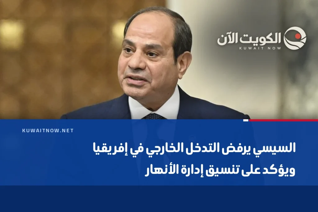السيسي يرفض التدخل الخارجي في إفريقيا ويؤكد على تنسيق إدارة الأنهار