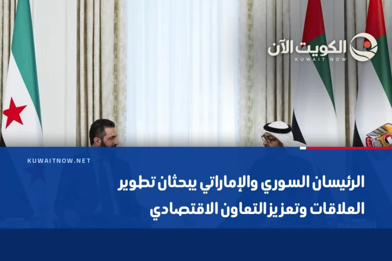الرئيسان السوري والإماراتي يبحثان تطوير العلاقات وتعزيز التعاون الاقتصادي