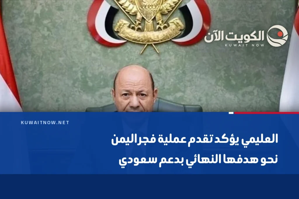 العليمي يؤكد تقدم عملية فجر اليمن نحو هدفها النهائي بدعم سعودي